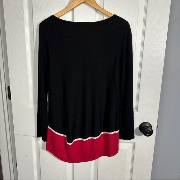 J. Jill asymmetrical colorblock black/red tunic, wool blend, size PS, 3/4 sleeve - Picture 12 of 12